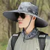 Sombrero de Malla Transpirable para Hombre con Protección Solar para Primavera y Verano, Sombrero de Sol de Ala Ancha, Sombrero de Montañismo para Exteriores, Sombrero Vaquero de Pescador Multiusos para Mujer