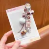 Colgante de Cadena para Teléfono Móvil con Perlas y Bola de Pelo Hecho a Mano DIY Lindo Colgante de Llavero de Coche Ins Accesorios de Muñeca para Bolso