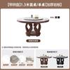 Mesa de Jantar Redonda de Madeira Maciça e Ardósia Estilo Nórdico Mesa de Jantar Doméstica Fogão de Indução Simples Moderno Mesa de Jantar Redonda para Apartamento Pequeno com Mesa Giratória