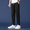 Calças de Malha Seda Gelo para Homens, Caimento Solto, Tamanho Grande, Estilo Jogger, Respirável, Calças Casuais Cropped, Calças Masculinas de Marca da Moda para Primavera e Verão