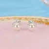 Nuevos Pendientes de Flor y Perla Estilo Nuevo con Cierre de Rosca, Modernos y Versátiles, Dulces y Delicados, Pequeños y Exquisitos para el Uso Diario, Accesorios para Orejas de Mujer