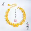 Pulsera de Abalorios Elásticos de Doble Capa con Lazo Dorado Arena Brillante Estilo Mismo de la Joyería de Mano Dulce Princesa Fugitiva para Mujeres