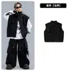 Traje de Hip-Hop para Niños Ropa de Moda para Niños Hip-Hop Chaleco Blanco y Negro Marca de Moda Ropa para Niños Calle Niña Ropa para Actuación Hiphop