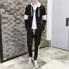 Conjunto de Suéter para Adolescente Masculino Outono Estudante Duas Peças Coreano Casual Jaqueta Esportiva Bonita Moda Masculina