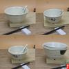 Tienda de desayunos tazón de avena belleza de porcelana plato de fábrica al por mayor tazón de sopa de arroz y wonton restaurante vajilla gruesa creativa