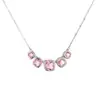 Conjunto de Colar Europeu e Americano Transfronteiriço de Zircônia, Pingente Rosa, Joia de Corrente para Clavícula, Design de Nicho, Versátil, de Alto Padrão, Romântico