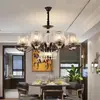 Candelabro de Cristal Estilo Americano, Iluminación para Sala de Estar, Lujo Moderno Minimalista, Dormitorio, Comedor, Edificio Dúplex, Iluminación de Vestíbulo de Villa