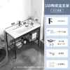 Marco de acero inoxidable, lavabo de cerámica, mueble de baño pequeño para apartamentos pequeños, lavadero independiente para balcón, lavabo simple para propiedades de alquiler