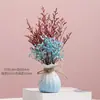 Espiga de Trigo Flor Seca Gipsofila Buquê Arranjo de Flores para Sala de Estar Vaso Pequeno de Cerâmica Estilo Ins Ornamento de Decoração para Gabinete de TV de Mesa