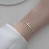 Quadrado S925 Sterling Silver Cross Pulseira Verão Feminino Moda Simples Elegante All-match Doce Luz Luxo High-end Jóias