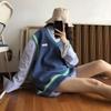 Colete suéter masculino, moda primavera e verão 2023, vestido de casal moderno, estilo universitário, suéter de malha