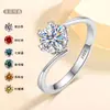 Anillo de Plata de Ley S925 Más Vendido Transfronterizo, Anillo de Lujo Ligero de Gama Alta para Mujer, Anillo de Copo de Nieve con Brazo Retorcido de Moissanita de 1 Quilate