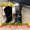 Botas longas afuniladas acima do joelho, botas de montaria que aumentam a altura para mulheres, novas botas retro de bico fino estilo britânico para o outono de 2026 para mulheres