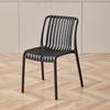 Silla de Ocio con Respaldo de Plástico para Balcón de Casa, Taburete para Patio al Aire Libre, Silla de Comedor para Restaurante, Silla Calada con Franjas Verticales para Tienda de Té con Leche