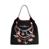 Nueva Bolsa de Cadena de Bolas Otoñal Ecológica Lona Japonesa Bordado Versátil de Moda Bolsa de Compras Bolso de Hombro para Mujer