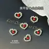 Joyería para Uñas con Corazón de Melocotón Hueco de Venta Caliente Transfronteriza Joyería para Uñas Portátil de Diamante de Aleación Amorosa Tridimensional Día de San Valentín
