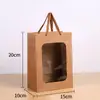 Sacolas de Presente para o Dia dos Namorados, Sacolas de Mão, Sacolas de Papel Kraft, Sacolas de Presente Personalizadas, Sacolas de Mão para Flores, Sacolas com Janela para Exibição de Bonecas, Atacado