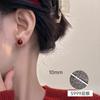 Pendientes de Perla con Forma de Panecillo de Frijol Rojo de Plata 999 Temperamento Retro Pendientes de Alta Gama 2024 Explosiones Pendientes Festivos de Boda