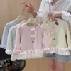 Camiseta interior de encaje para niña de primavera y otoño, top de manga larga para bebé con lazo, nueva capa interior de estilo dulce