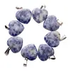 Fabricante Transfronteiriço Pedra Natural Pingente em Forma de Coração Quartzo Rosa Ágata Coração de Pêssego Colar Acessórios DIY Atacado Cristal Natural