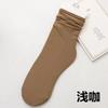 Medias de seda para mujer primavera, verano y otoño calcetines coreanos de media pantorrilla de felpa fina japoneses de moda color sólido caramelo calcetines de hielo