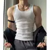 Colete Masculino de Verão, Estilo Simples, Costela Grossa, Estilo de Rua, Sem Mangas, Fitness, Elástico, Corte Justo, Absorvente de Suor, para Homens Musculosos