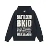 Moletom com Capuz Estilo Americano 2025 Estampa Patchwork com Logo Grande para Homens e Mulheres, Novo Estilo Outono e Inverno Casal Jaqueta Solta