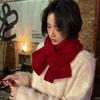 Bufanda de Lana Pura para Mujer Invierno Color Sólido Versátil 2024 Nuevo Corea del Sur Bufanda Pequeña para Hombre Pareja
