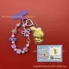Llavero de tela con logo de empresa personalizado Cadena para teléfono móvil Angela Lámina de oro puro Oro 999 Regalo de aniversario