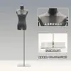 Loja de Roupas Estilo Coreano Manequim para Exposição de Roupas Manequim Feminino de Camurça Meio Corpo Suporte para Manequim Suporte de Exposição de Corpo Humano Completo