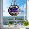 Qc2025-401 Nuevo Producto Transfronterizo Vidrieras Mariposa Morada Jardín Ventana Porche Creativo Redondo Colgante Señal
