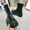 Botines de Gama Alta para Mujer 2025 Nuevos Populares Plataforma Suela Gruesa Aumentadores de Altura Botas Retro Blancas Botas