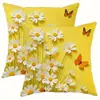 Funda de cojín con flor bordada temu serie flor de primavera funda de almohada para sofá hogar dormitorio