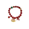 Pulseira Pingente Cavalo com Contas de Ágata para o Ano do Cavalo, Pulseira Versátil Estilo Chinês Retro Novo, Acessório de Mão Exquisito de Alta Qualidade para Mulheres