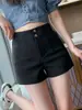 Nuevos shorts negros de cintura alta versátiles de línea A para mujer 2026, adecuados para uso casual de verano y trajes