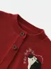 Suéter abrigo de punto de algodón puro Clase A para niños, otoño, bebé, perrito bordado, para niños y niñas, hilo de algodón suave, top