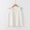 Camiseta sin mangas de algodón y lino para mujer Deer & an Di Verano Nuevo, Ropa de exterior de verano, Top sin mangas de ramio, Venta al por mayor de camisetas
