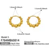 Brinco Europeu Retrô Estilo Textura de Alta Qualidade Aço Inoxidável Banhado a Ouro Contorno de Contas Douradas Grandes e Pequenas Joia Brinco Mulheres
