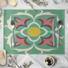 Mantel individual occidental con estampado de rayas de arte geométrico, tapete para vajilla