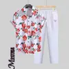 Exportación Transfronteriza Moda Casual para Hombre Camisa de Manga Corta + Traje de Pantalones Camisa Hawaiana Impresión Digital 3D