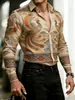 Comercio Exterior Transfronterizo Camisa de Manga Larga para Hombre Moda Callejera Amazon Casual Cardigan Casual de Manga Larga con Estampado 3D