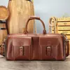 Bolsa de Equipaje para Hombre de Cuero Crazy Horse de Comercio Exterior, Bolsa de Viaje de Alta Gama con Compartimento para Zapatos, Bolsa Portátil Grande de Capacidad para Fitness para Hombre al por Mayor