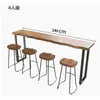 Mesa de bar de madeira maciça, mesa de pernas altas, mesa de lazer, mesa de lanche para café e chá de leite, montada na parede, simples, para uso doméstico, mesa de jantar longa