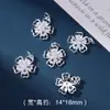 Prata Alto Retenção de Cor Floco de Neve de Diamante Cauda de Peixe Pingente Acessórios Liga Anti-Perfuração Borboleta Cauda de Peixe Pingente DIY Pulseira