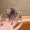 Peine invertido de lujo retro de alta gama con diamantes brillantes para peinado de princesa en la frente, peine para recogido a media altura en la nuca, pasador, accesorio para el cabello