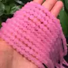 Pedras Naturais Soltas de Calcedônia Rosa Acessórios para Colares Redondos Artesanais DIY Material Semi-Acabado Pulseira Feminina Atacado