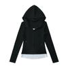 Otoño e Invierno para Mujer Estilo Spice Girl Material Grueso Combinación de Colores Sudadera con Capucha de Manga Larga Europea y Americana Cintura Casual Cálido Combinación de Colores Suéter con Capucha