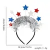 Nuevos Accesorios para el Cabello de Estrella del Día de la Independencia Americana Pentagrama Bandera Nacional Decoración Tocado Aro para el Cabello de Fiesta de Graduación para Niños