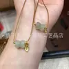 Colgante de Paz de Jade Hetian Natural, Candado Ruyi de Jade Hetian, Frijol de la Suerte, Colgante Cuadrado de Luna, Collar de Jade Unisex
