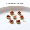 Alta Retención de Color Chapado en Cobre 24K Oro Real Accesorios de Ágata Roja Piezas para Joyería DIY Calabaza de Loto Productos Semi-Terminados Venta Directa de Fábrica